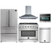 Forno 5-Piece Pro Appliance Package - 36-Inch Gas Range, Refrigerator, Wall Mount Hood, Microwave Oven, & 3-Rack Dishwasher in Stainless Steel FORNO