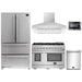 Forno 5-Piece Pro Appliance Package - 48-Inch Gas Range, Refrigerator, Wall Mount Hood, Microwave Drawer, & 3-Rack Dishwasher in Stainless Steel FORNO