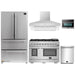 Forno 5-Piece Pro Appliance Package - 48-Inch Gas Range, Refrigerator, Wall Mount Hood, Microwave Oven, & 3-Rack Dishwasher in Stainless Steel FORNO