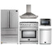 Forno 5-Piece Appliance Package - 30-Inch Gas Range, Refrigerator, Wall Mount Hood, Microwave Drawer, & 3-Rack Dishwasher in Stainless Steel FORNO