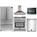Forno 5-Piece Appliance Package - 30-Inch Gas Range with Air Fryer, Refrigerator, Wall Mount Hood, Microwave Oven, & 3-Rack Dishwasher in Stainless Steel FORNO