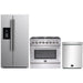 Forno 3-Piece Appliance Package - 36-Inch Dual Fuel Range, Refrigerator with Water Dispenser, & Dishwasher in Stainless Steel FORNO
