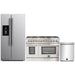 Forno 3-Piece Appliance Package - 48-Inch Dual Fuel Range, Refrigerator with Water Dispenser, & Dishwasher in Stainless Steel FORNO
