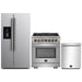 Forno 3-Piece Pro Appliance Package - 30-Inch Dual Fuel Range, Refrigerator with Water Dispenser, & Dishwasher in Stainless Steel FORNO