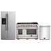 Forno 3-Piece Pro Appliance Package - 48-Inch Dual Fuel Range, Refrigerator with Water Dispenser, & Dishwasher in Stainless Steel FORNO