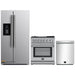 Forno 3-Piece Appliance Package - 30-Inch Dual Fuel Range with Air Fryer, Refrigerator with Water Dispenser,& Dishwasher in Stainless Steel FORNO