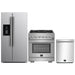 Forno 3-Piece Pro Appliance Package - 30-Inch Gas Range, Refrigerator with Water Dispenser, & Dishwasher in Stainless Steel FORNO