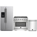 Forno 3-Piece Pro Appliance Package - 36-Inch Gas Range, Refrigerator with Water Dispenser, & Dishwasher in Stainless Steel FORNO