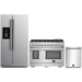 Forno 3-Piece Pro Appliance Package - 48-Inch Gas Range, Refrigerator with Water Dispenser, & Dishwasher in Stainless Steel FORNO