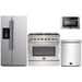 Forno 4-Piece Appliance Package - 36-Inch Dual Fuel Range, Refrigerator with Water Dispenser, Microwave Drawer, & 3-Rack Dishwasher in Stainless Steel FORNO