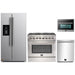 Forno 4-Piece Appliance Package - 36-Inch Dual Fuel Range, Refrigerator with Water Dispenser, Microwave Oven, & 3-Rack Dishwasher in Stainless Steel FORNO