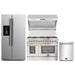 Forno 4-Piece Appliance Package - 48-Inch Dual Fuel Range, Refrigerator with Water Dispenser, Wall Mount Hood with Backsplash, & 3-Rack Dishwasher in Stainless Steel FORNO