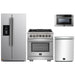 Forno 4-Piece Pro Appliance Package - 30-Inch Dual Fuel Range, Refrigerator with Water Dispenser, Microwave Drawer, & 3-Rack Dishwasher in Stainless Steel FORNO