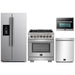 Forno 4-Piece Pro Appliance Package - 30-Inch Dual Fuel Range, Refrigerator with Water Dispenser, Microwave Oven, & 3-Rack Dishwasher in Stainless Steel FORNO