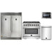 Forno 4-Piece Pro Appliance Package - 36-Inch Dual Fuel Range, Refrigerator with Water Dispenser, Microwave Drawer, & 3-Rack Dishwasher in Stainless Steel FORNO