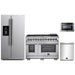 Forno 4-Piece Pro Appliance Package - 48-Inch Dual Fuel Range, Refrigerator with Water Dispenser, Microwave Drawer, & 3-Rack Dishwasher in Stainless Steel FORNO