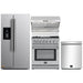 Forno 4-Piece Appliance Package - 30-Inch Dual Fuel Range with Air Fryer, Refrigerator with Water Dispenser, Wall Mount Hood with Backsplash, & 3-Rack Dishwasher in Stainless Steel FORNO