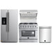 Forno 4-Piece Appliance Package - 36-Inch Gas Range, Refrigerator with Water Dispenser, Wall Mount Hood with Backsplash, & 3-Rack Dishwasher in Stainless Steel FORNO