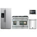 Forno 4-Piece Appliance Package - 48-Inch Gas Range, Refrigerator with Water Dispenser, Microwave Drawer, & 3-Rack Dishwasher in Stainless Steel FORNO