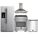 Forno 4-Piece Pro Appliance Package - 30-Inch Gas Range, Refrigerator with Water Dispenser, Wall Mount Hood, & 3-Rack Dishwasher in Stainless Steel FORNO