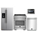 Forno 4-Piece Pro Appliance Package - 30-Inch Gas Range, Refrigerator with Water Dispenser, Microwave Drawer, & 3-Rack Dishwasher in Stainless Steel FORNO