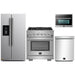 Forno 4-Piece Pro Appliance Package - 30-Inch Gas Range, Refrigerator with Water Dispenser, Microwave Oven, & 3-Rack Dishwasher in Stainless Steel FORNO