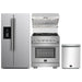 Forno 4-Piece Pro Appliance Package - 30-Inch Gas Range, Refrigerator with Water Dispenser, Wall Mount Hood with Backsplash, & 3-Rack Dishwasher in Stainless Steel FORNO