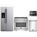 Forno 4-Piece Pro Appliance Package - 36-Inch Gas Range, Refrigerator with Water Dispenser, Microwave Drawer, & 3-Rack Dishwasher in Stainless Steel FORNO