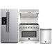 Forno 4-Piece Pro Appliance Package - 36-Inch Gas Range, Refrigerator with Water Dispenser, Wall Mount Hood with Backsplash, & 3-Rack Dishwasher in Stainless Steel FORNO