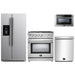 Forno 4-Piece Appliance Package - 30-Inch Gas Range, Refrigerator with Water Dispenser, Microwave Drawer, & 3-Rack Dishwasher in Stainless Steel FORNO