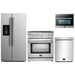 Forno 4-Piece Appliance Package - 30-Inch Gas Range, Refrigerator with Water Dispenser, Microwave Oven, & 3-Rack Dishwasher in Stainless Steel FORNO