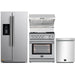 Forno 4-Piece Appliance Package - 30-Inch Gas Range with Air Fryer, Refrigerator with Water Dispenser, Wall Mount Hood with Backsplash, & 3-Rack Dishwasher in Stainless Steel FORNO