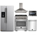 Forno 5-Piece Pro Appliance Package - 30-Inch Dual Fuel Range, Refrigerator with Water Dispenser, Wall Mount Hood, Microwave Drawer, & 3-Rack Dishwasher in Stainless Steel FORNO