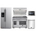 Forno 5-Piece Pro Appliance Package - 48-Inch Dual Fuel Range, Refrigerator with Water Dispenser, Wall Mount Hood with Backsplash, Microwave Drawer, & 3-Rack Dishwasher in Stainless Steel FORNO
