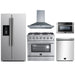 Forno 5-Piece Appliance Package - 36-Inch Gas Range, Refrigerator with Water Dispenser, Wall Mount Hood, Microwave Drawer, & 3-Rack Dishwasher in Stainless Steel FORNO