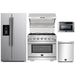 Forno 5-Piece Pro Appliance Package - 36-Inch Gas Range, Refrigerator with Water Dispenser, Wall Mount Hood with Backsplash, Microwave Drawer, & 3-Rack Dishwasher in Stainless Steel FORNO