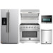 Forno 5-Piece Pro Appliance Package - 36-Inch Gas Range, Refrigerator with Water Dispenser, Wall Mount Hood with Backsplash, Microwave Oven, & 3-Rack Dishwasher in Stainless Steel FORNO