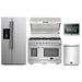 Forno 5-Piece Pro Appliance Package - 48-Inch Gas Range, Refrigerator with Water Dispenser, Wall Mount Hood with Backsplash, Microwave Oven, & 3-Rack Dishwasher in Stainless Steel FORNO