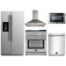 Forno 5-Piece Appliance Package - 30-Inch Gas Range with Air Fryer, Refrigerator with Water Dispenser, Wall Mount Hood, Microwave Drawer, & 3-Rack Dishwasher in Stainless Steel FORNO