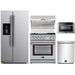 Forno 5-Piece Appliance Package - 30-Inch Gas Range with Air Fryer, Refrigerator with Water Dispenser, Wall Mount Hood with Backsplash, Microwave Drawer, & 3-Rack Dishwasher in Stainless Steel FORNO