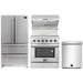 Forno 4-Piece Appliance Package - 30-Inch Electric Range, Wall Mount Range Hood with Backsplash, French Door Refrigerator, and Dishwasher in Stainless Steel FORNO