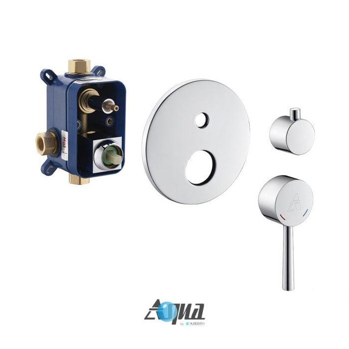KubeBath Aqua Rondo Shower Set With Ceiling Mount, Rain Shower and Tub Filler KubeBath