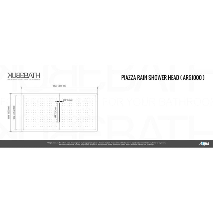 KubeBath Aqua Piazza 40" Dual Rain Shower Head With Waterfall KubeBath
