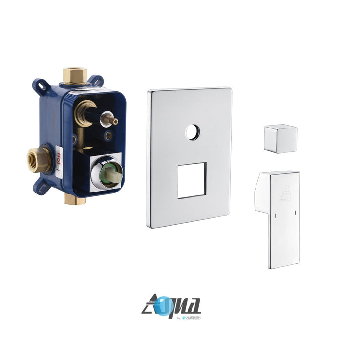 KubeBath Aqua Piazza Shower Set with Ceiling Mount Square Rain Shower and Handheld KubeBath