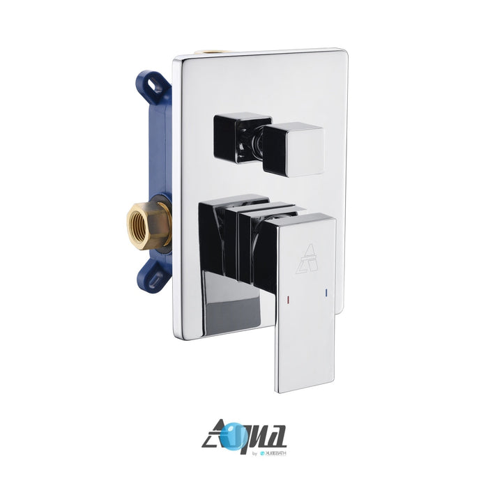 KubeBath Aqua Piazza Shower Set with Ceiling Mount Square Rain Shower and Tub Filler KubeBath