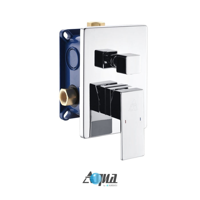 KubeBath Aqua Piazza Shower Set with Square Rain Shower, Tub Filler and Handheld KubeBath