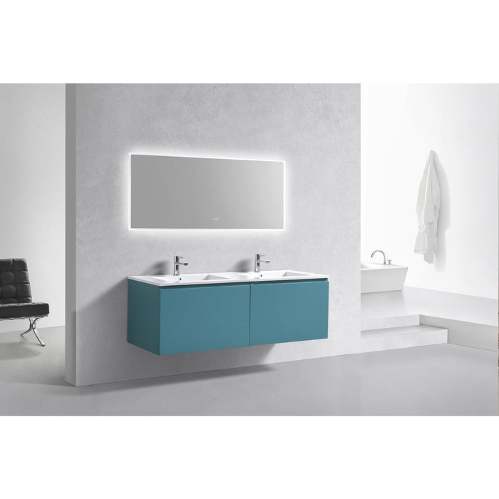 KubeBath Balli 60" Double Sink Wall Mount Modern Bathroom Vanity KubeBath