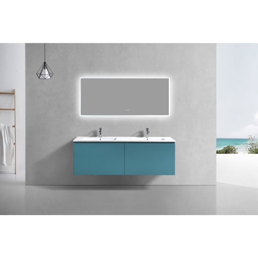 KubeBath Balli 60" Double Sink Wall Mount Modern Bathroom Vanity KubeBath