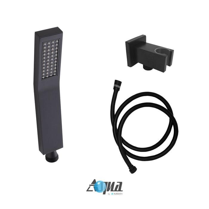 KubeBath Aqua Piazza Shower Set with Ceiling Mount Square Rain Shower and Handheld KubeBath