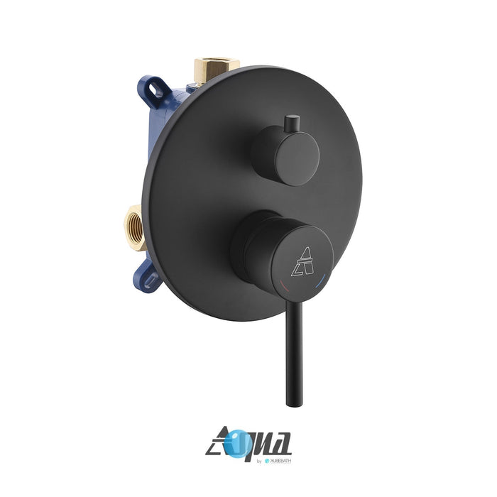 KubeBath Aqua Rondo Shower Set With Ceiling Mount, Rain Shower and Tub Filler KubeBath